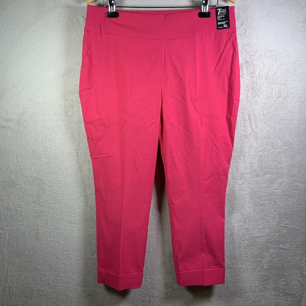 New York & Company Pants Womens XL Pink 7th Avenue Legging Fit Ponte Crop NEW